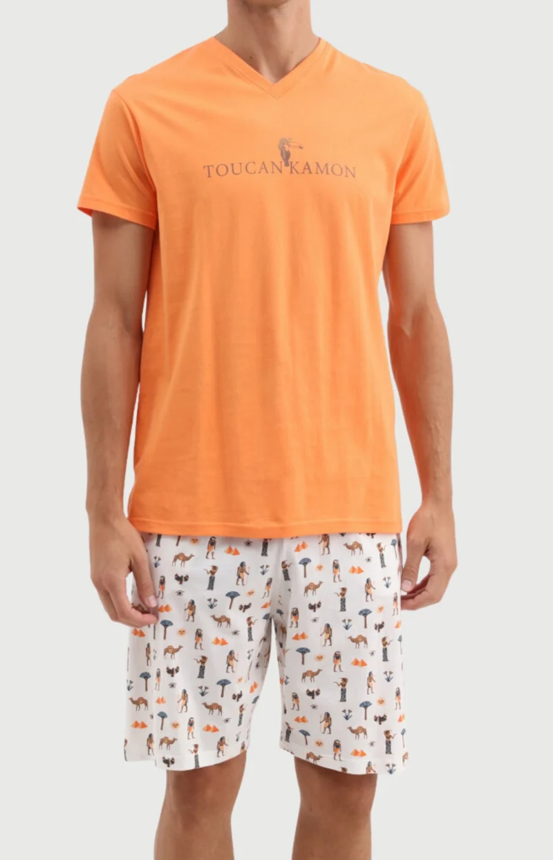 Pyjashort en jersey de coton léger - Toucankamon