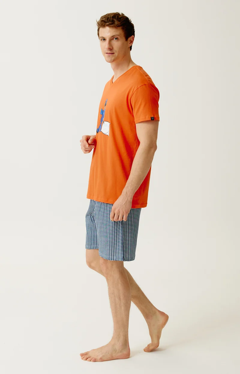 Pyjashort en jersey de coton léger - Pilote de lit