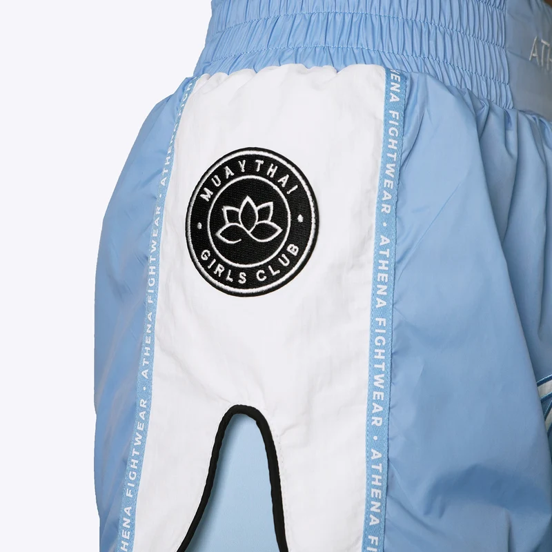 ATHENA FIGHTWEAR ALKE MUAY THAI SHORTS (LIGHT BLUE)