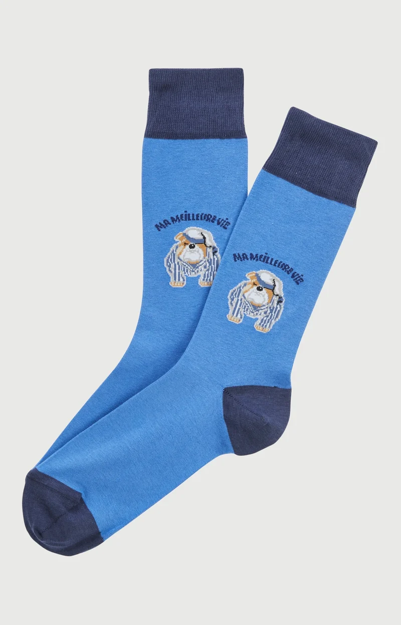 Chaussettes en coton - Ma meilleure vie Bleu