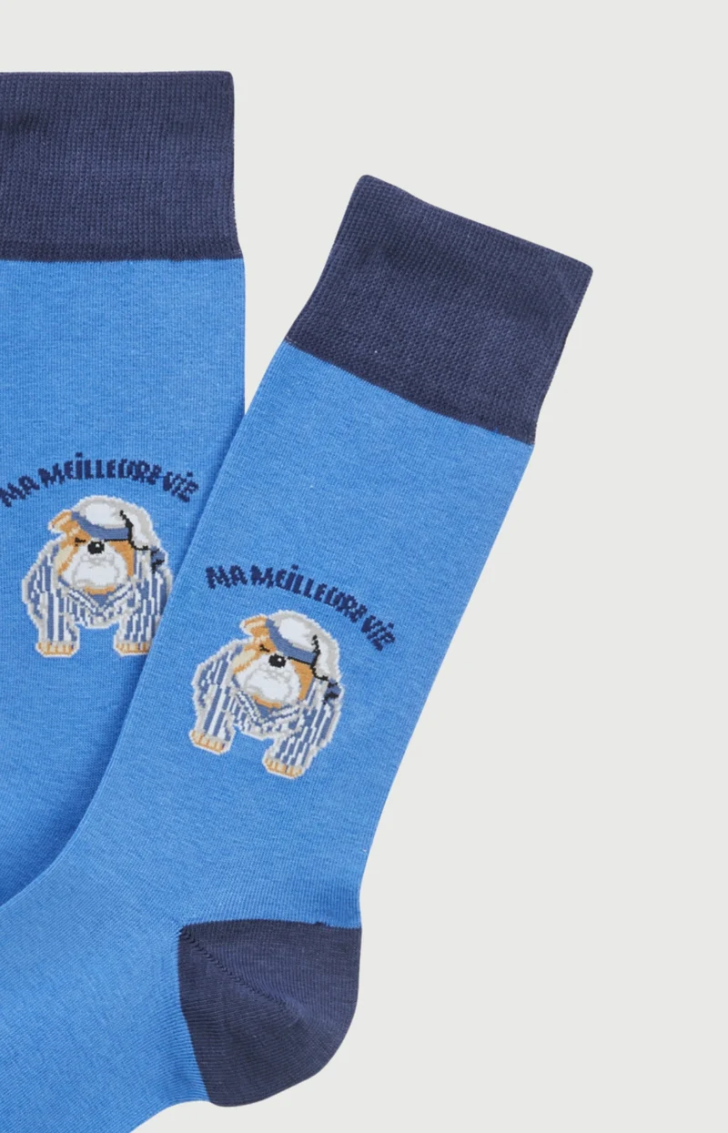 Chaussettes en coton - Ma meilleure vie Bleu