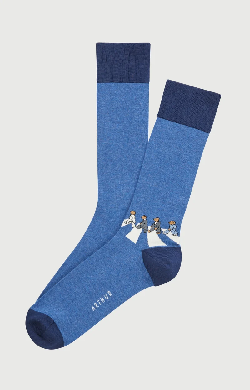 Chaussettes en coton - A'Bear road Bleu