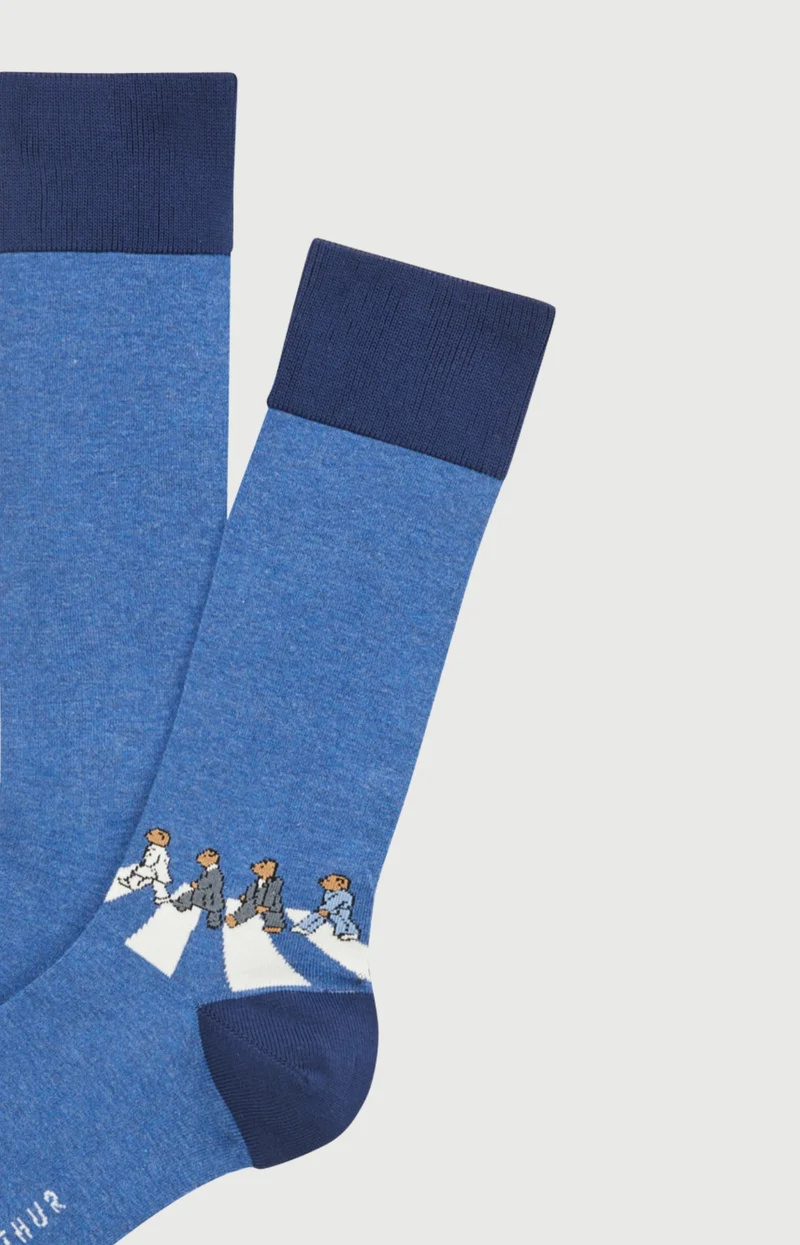 Chaussettes en coton - A'Bear road Bleu