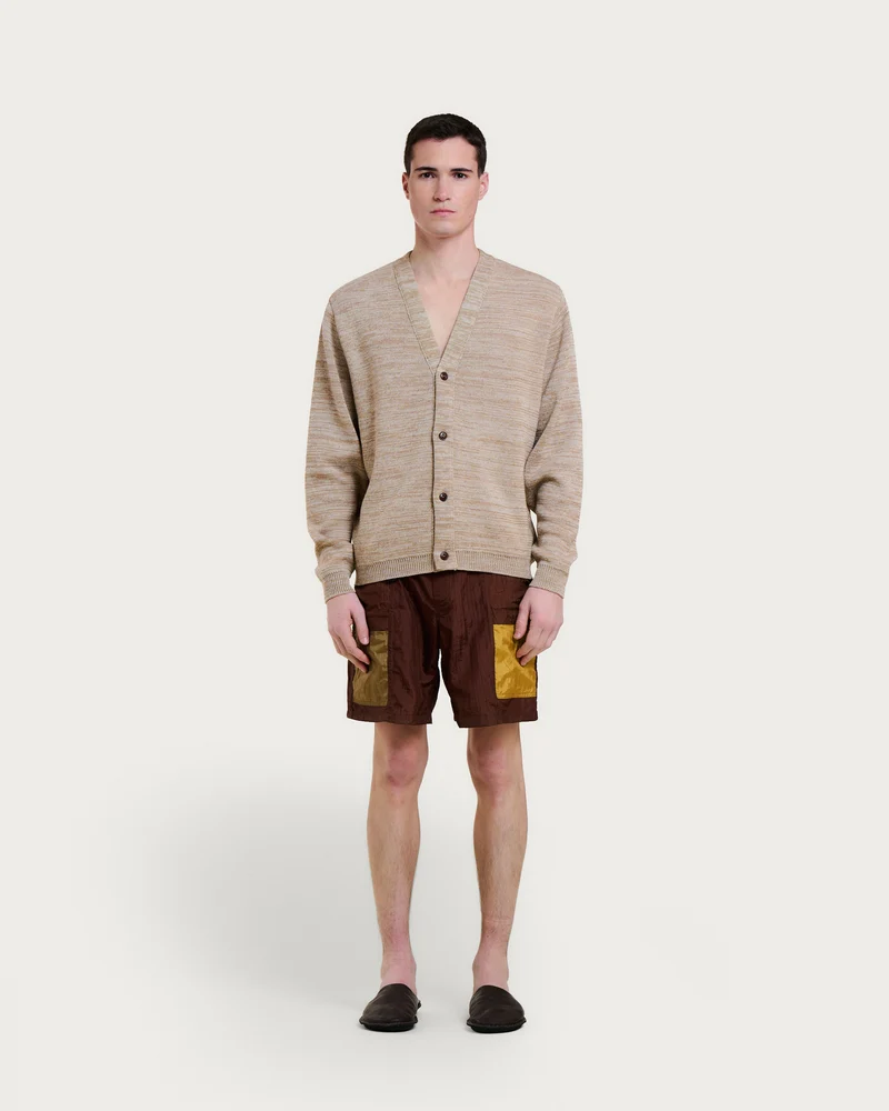 CARDIGAN MANOLO MERINO BEIGE MELANGE