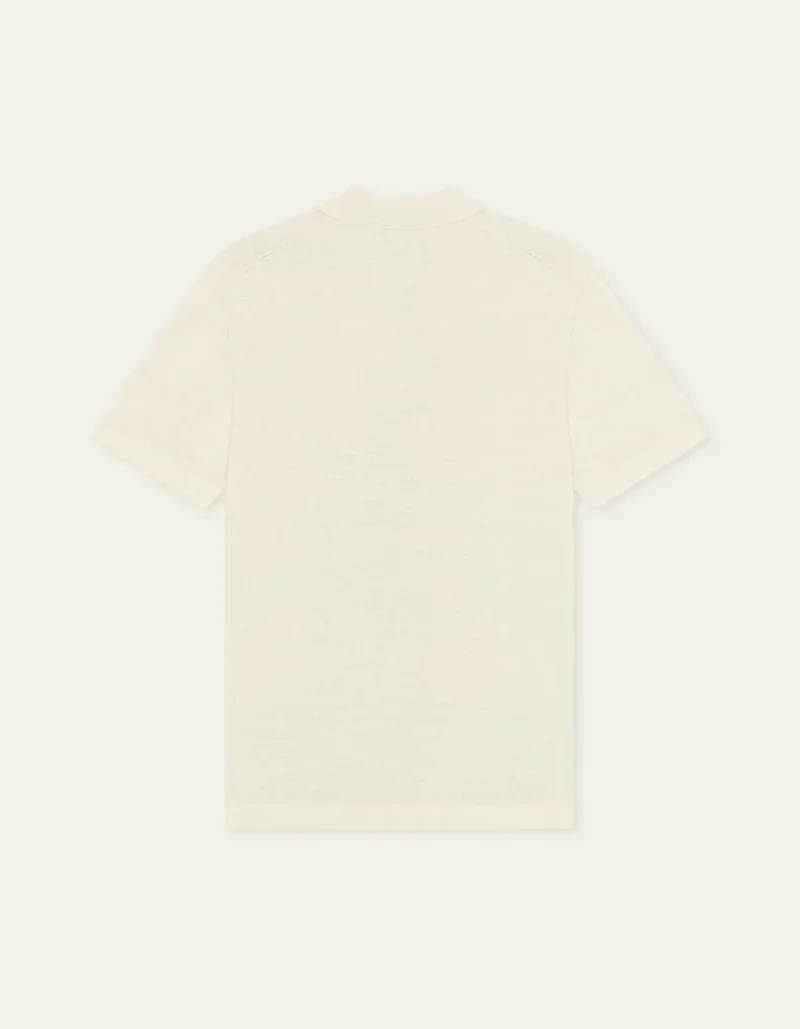 Les Deux Signature Knit Polo Eggnog White