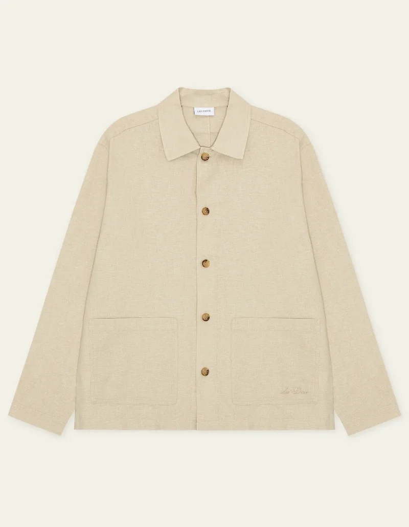 Les Deux Linen Overshirt Light Sand