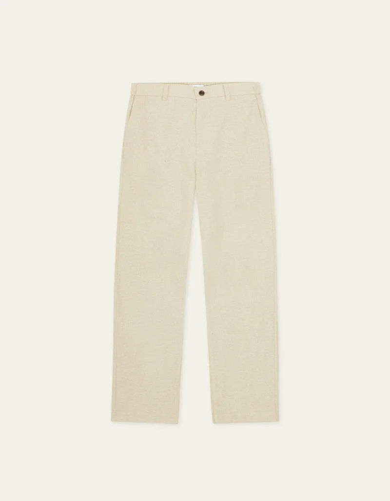 Les Deux Linen Comfort Suit Pants Light Sand