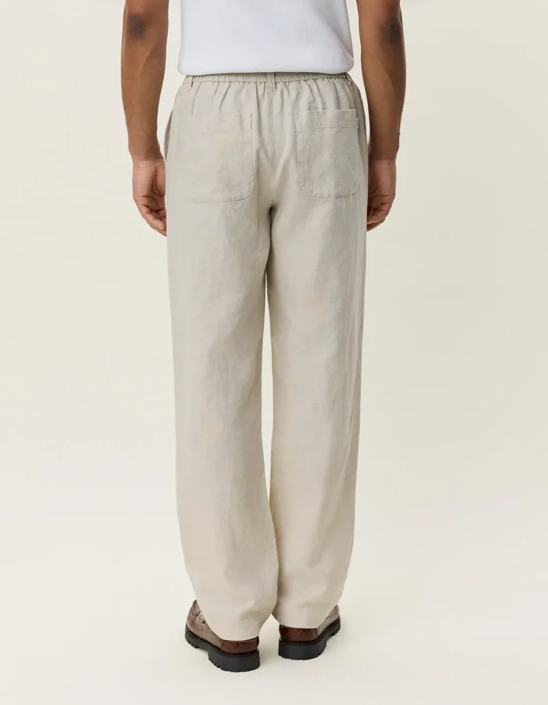 Les Deux Linen Comfort Suit Pants Light Sand
