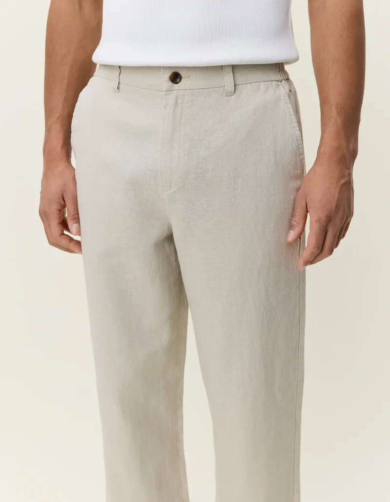 Les Deux Linen Comfort Suit Pants Light Sand