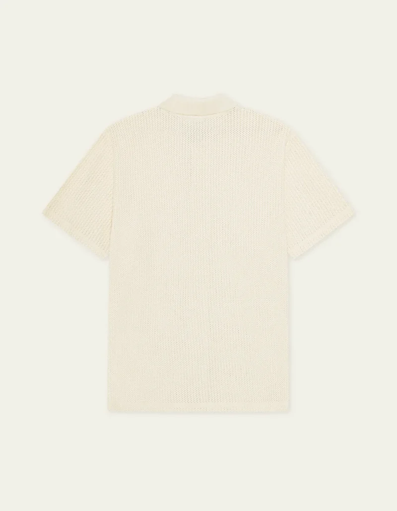Les Deux Pointelle SS Shirt Eggnog White