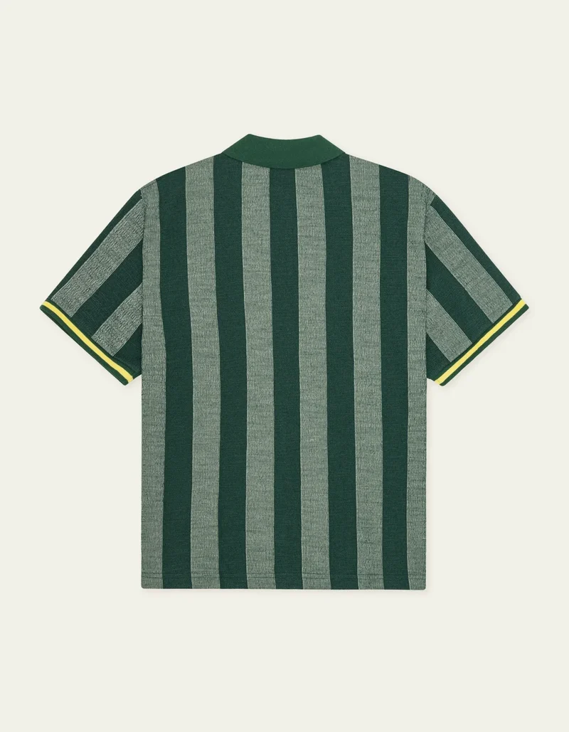 Les Deux Stripe Jacquard Football Jersey Pine Green