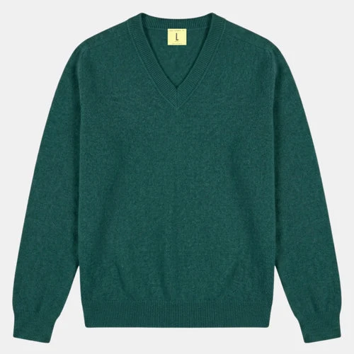Nitto Knitwear PULL COL V ARMEN VERT SACRAMENTO