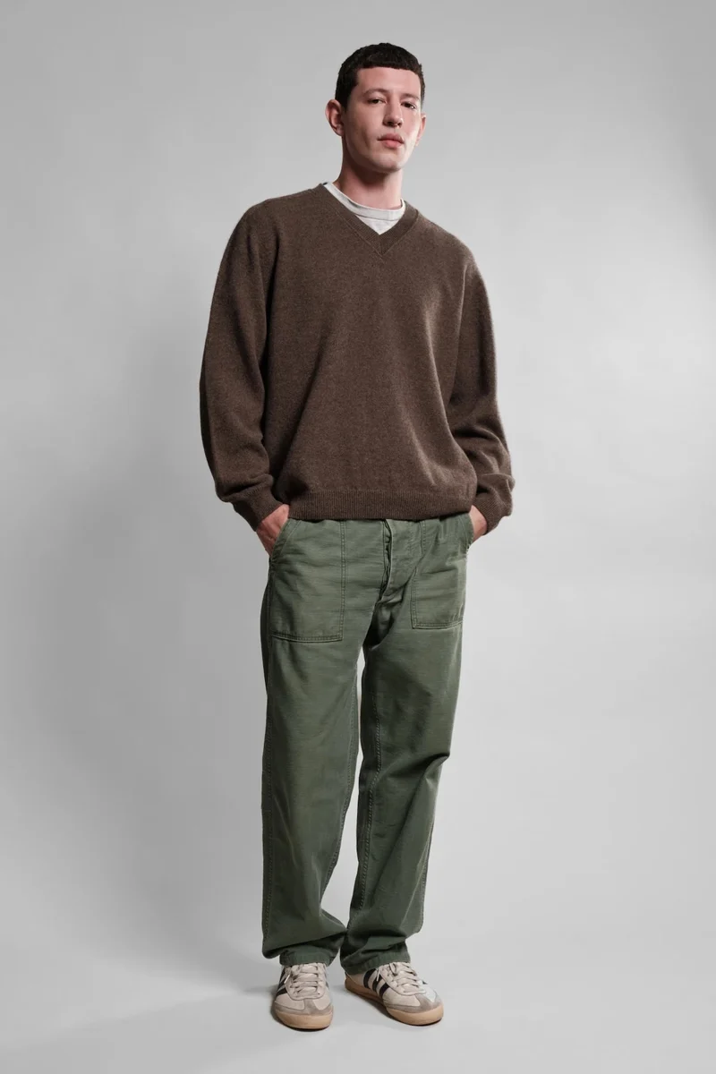 Nitto Knitwear PULL COL V ARMEN MOCHA
