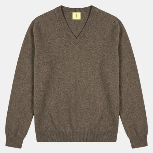 Nitto Knitwear PULL COL V ARMEN MOCHA