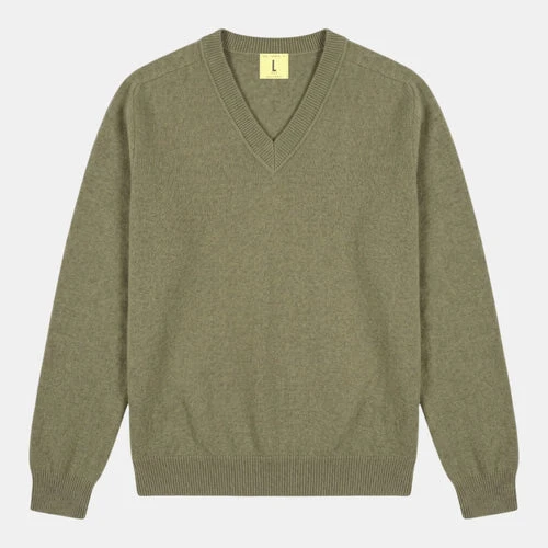 Nitto Knitwear PULL COL V ARMEN KHAKI