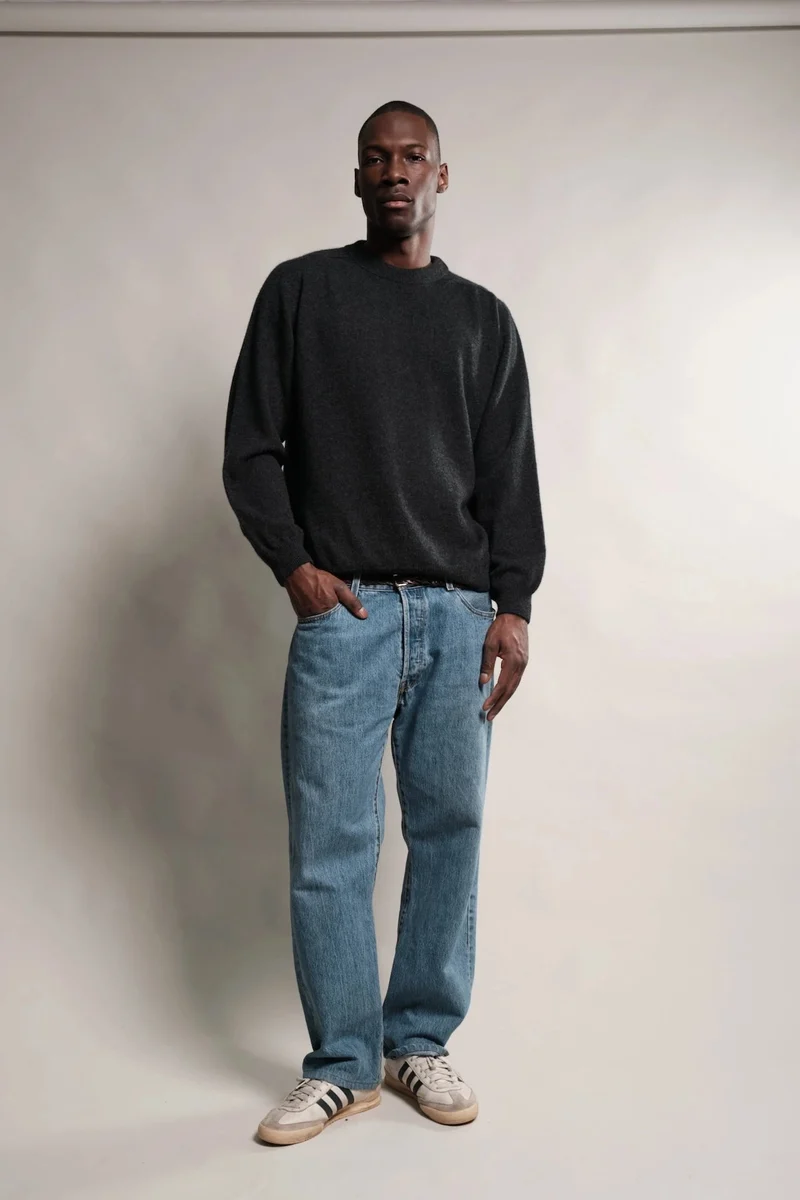 Nitto Knitwear PULL COL ROND ARMEN CHARCOAL