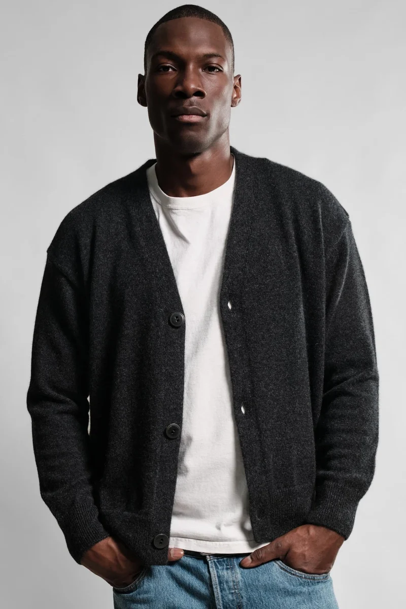Nitto Knitwear CARDIGAN ARMEN CHARCOAL