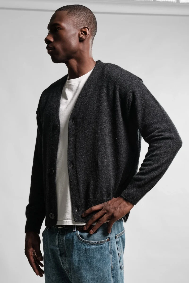 Nitto Knitwear CARDIGAN ARMEN CHARCOAL