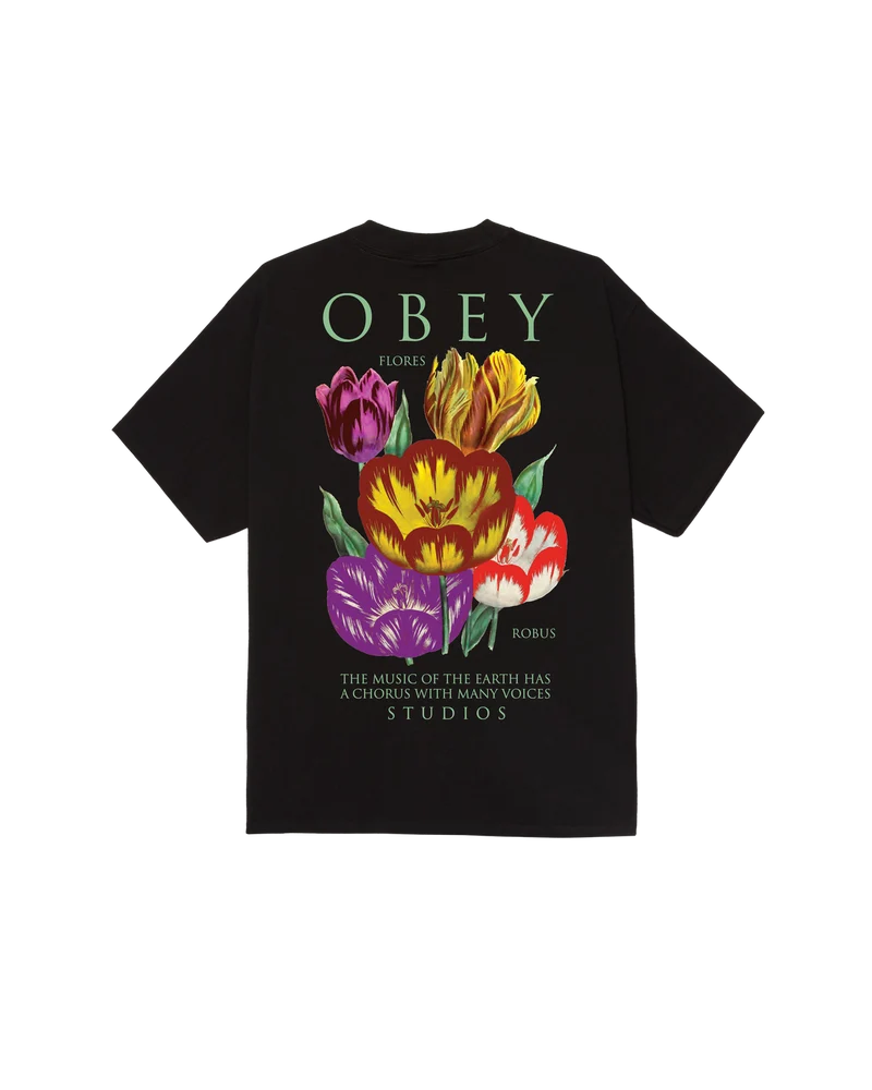 OBEY FLORES ROBUS CLASSIC T-SHIRT BLACK