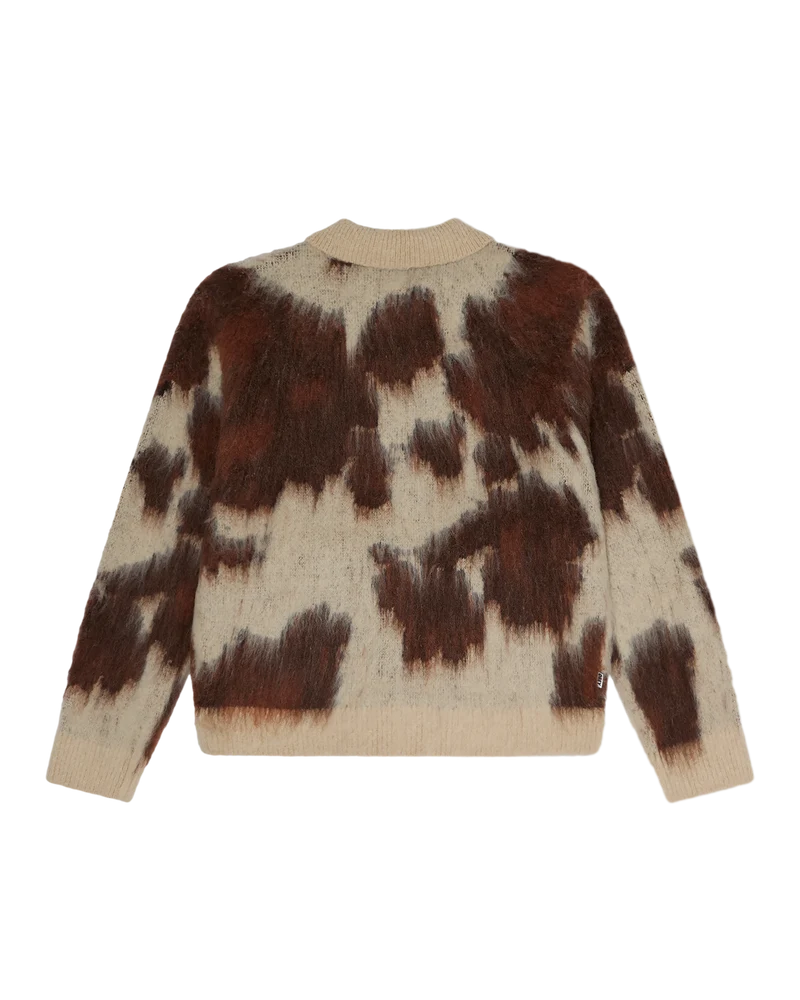 OBEY COW PATTERN ZIP SWEATER COW MULTI