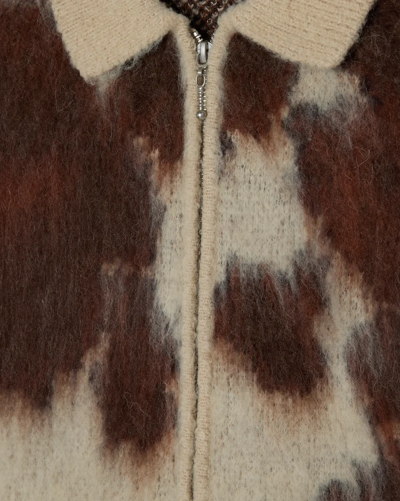 OBEY COW PATTERN ZIP SWEATER COW MULTI