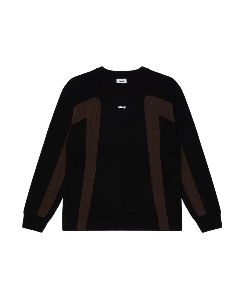 OBEY BRANN SWEATER DIGITAL BLACK MULTI