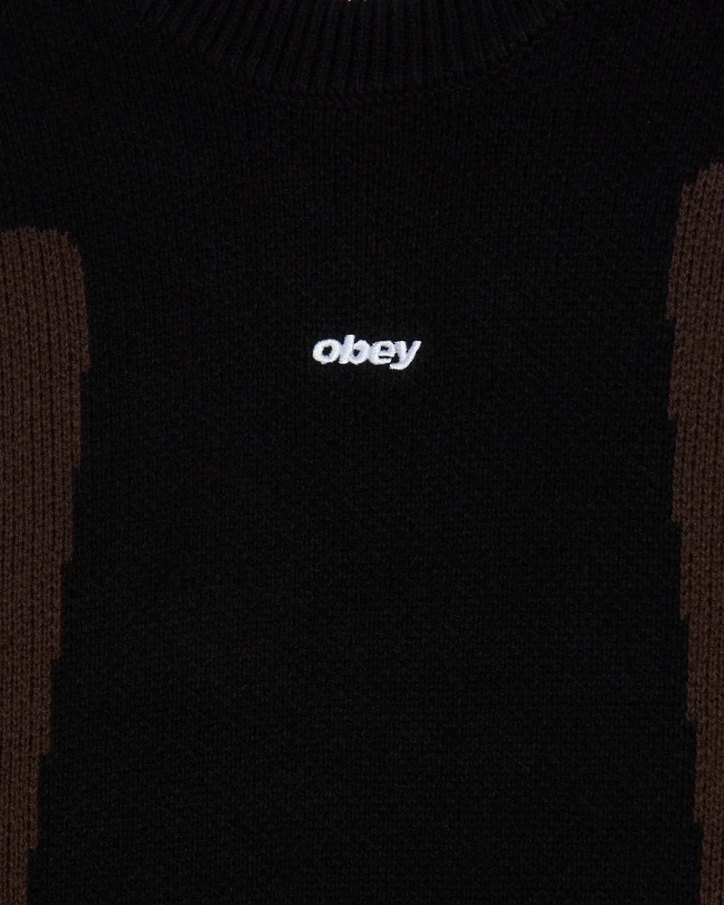 OBEY BRANN SWEATER DIGITAL BLACK MULTI