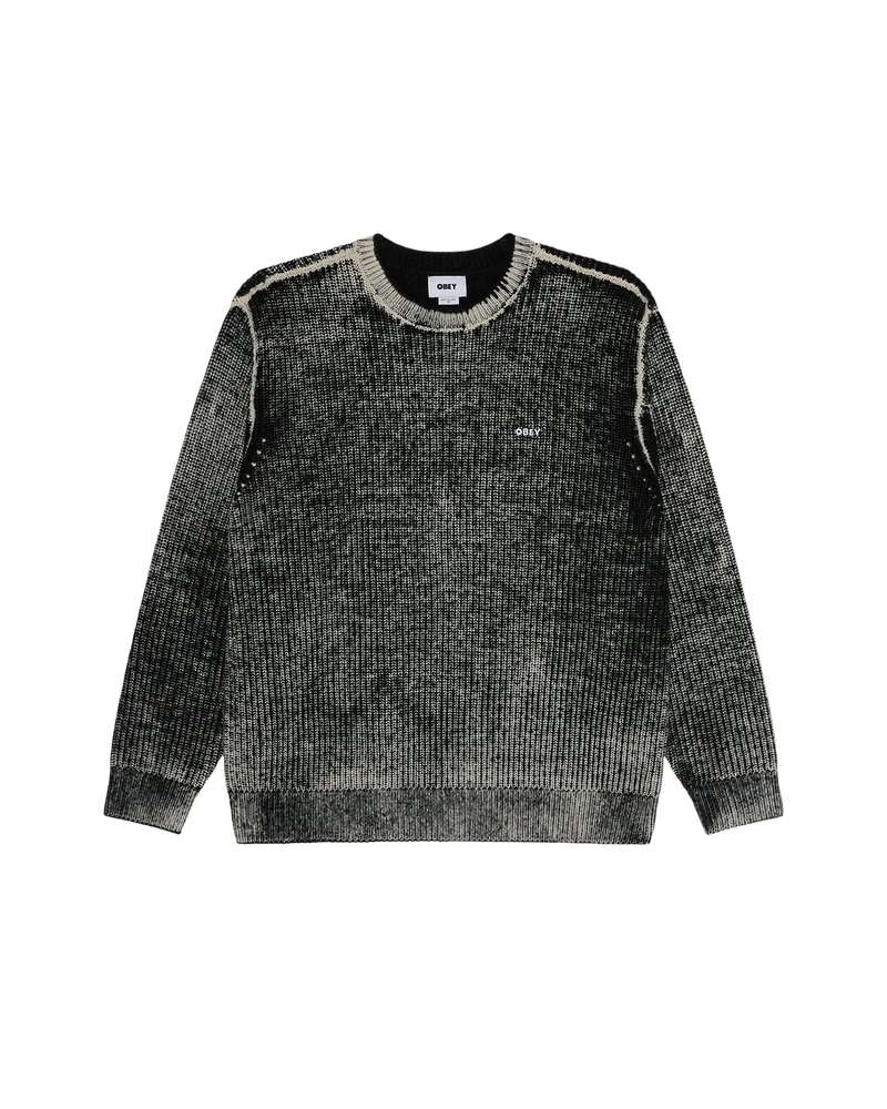 OBEY SPRAY EFFECT SWEATER DARK BLACK MULTI