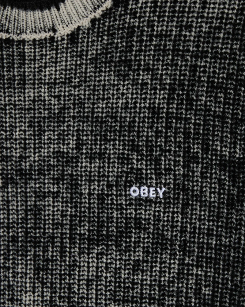 OBEY SPRAY EFFECT SWEATER DARK BLACK MULTI