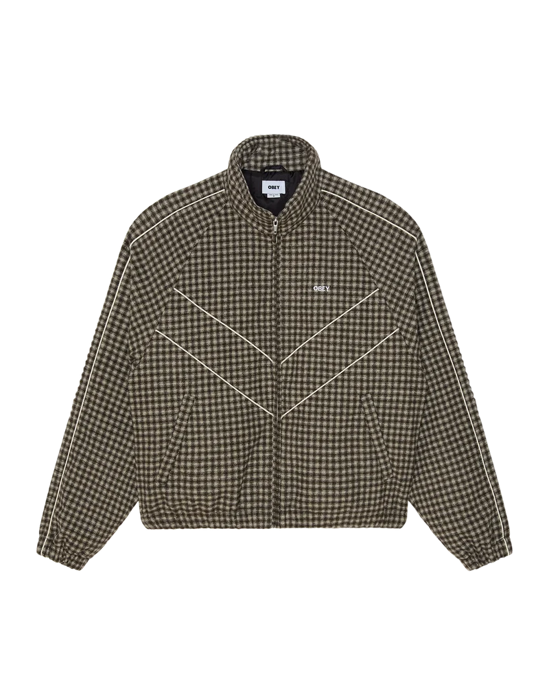 OBEY LEISURE TRAINING JACKET ABBEY STONE PLAID