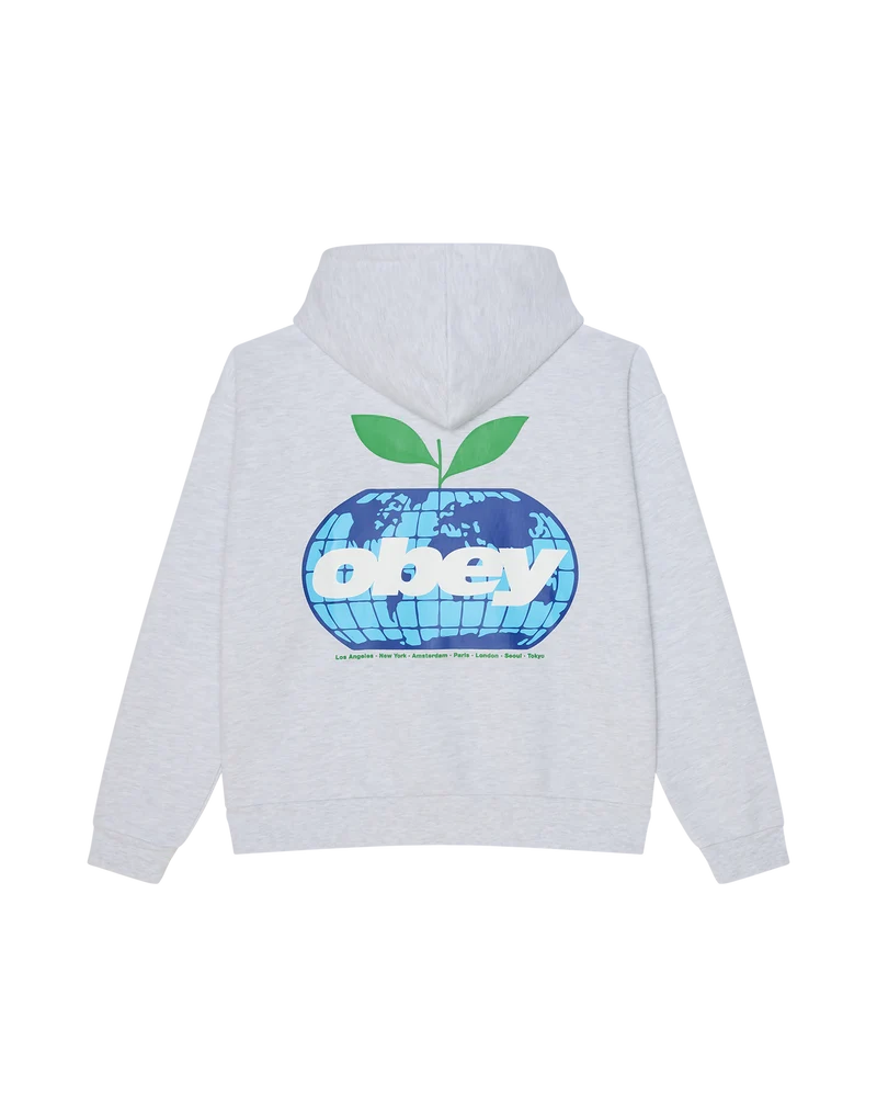OBEY INTERCONTINENTAL EXTRA HY PULLOVER ASH GREY