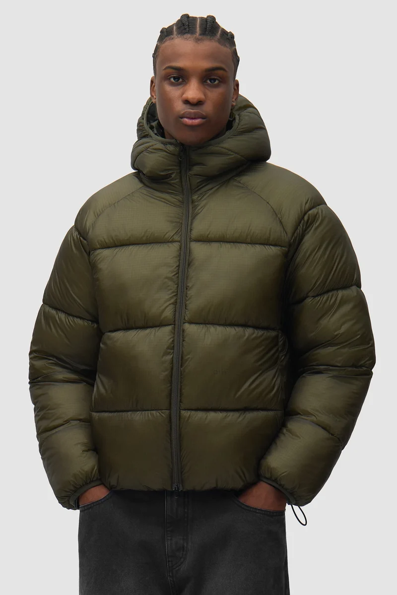 Arte Antwerp Ripstop Hooded Puffer Green