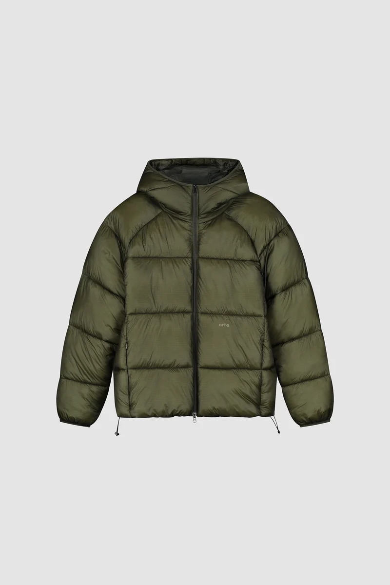Arte Antwerp Ripstop Hooded Puffer Green