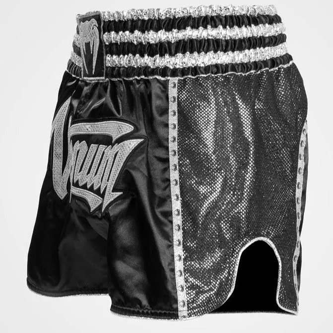 VENUM ABSOLUTE 2.0 MUAY THAI SHORTS (BLACK / SILVER)