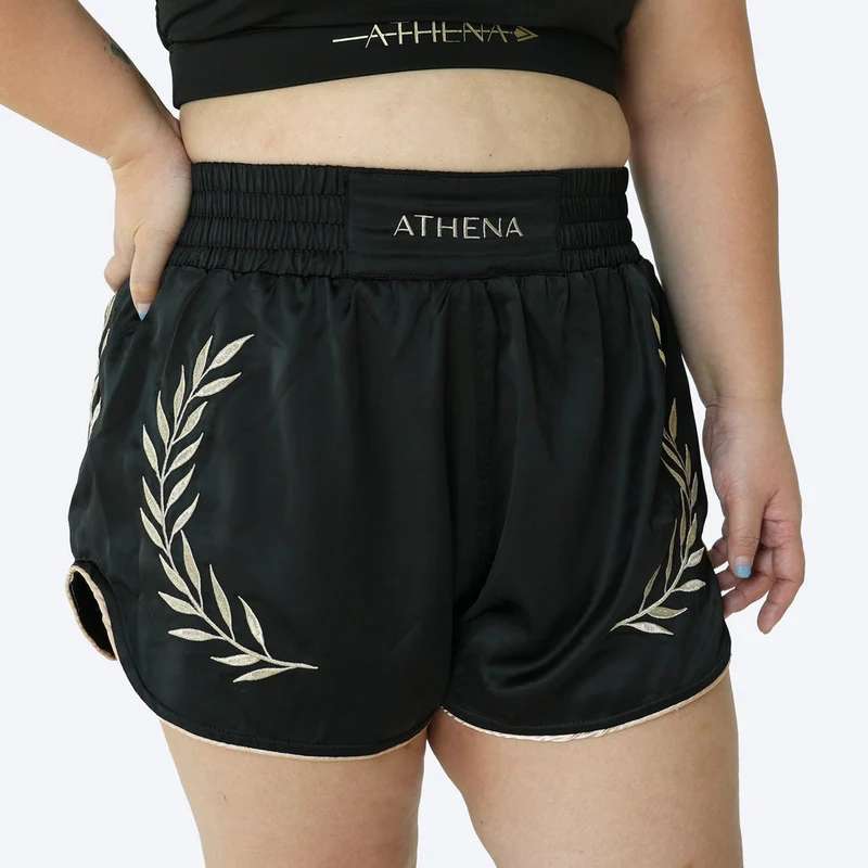 ATHENA FIGHTWEAR ATHENA MUAY THAI SHORTS (BLACK)