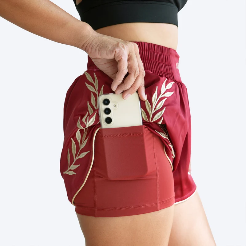 ATHENA FIGHTWEAR ATHENA MUAY THAI SHORTS (CRIMSON)