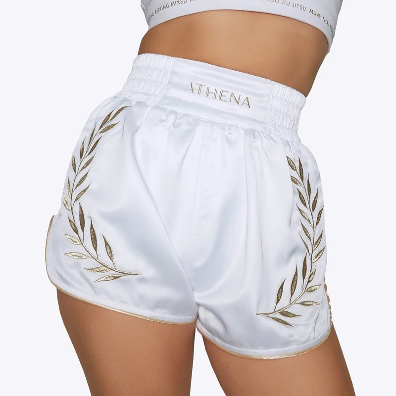 ATHENA FIGHTWEAR ATHENA MUAY THAI SHORTS (WHITE)