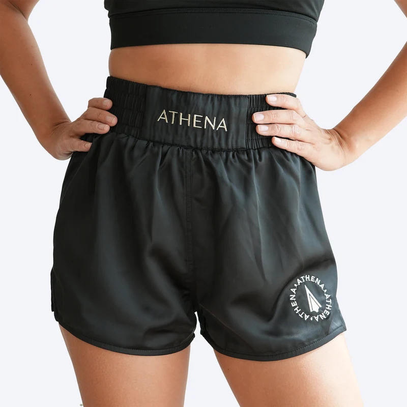 ATHENA FIGHTWEAR ENYO MUAY THAI SHORTS (BLACK)