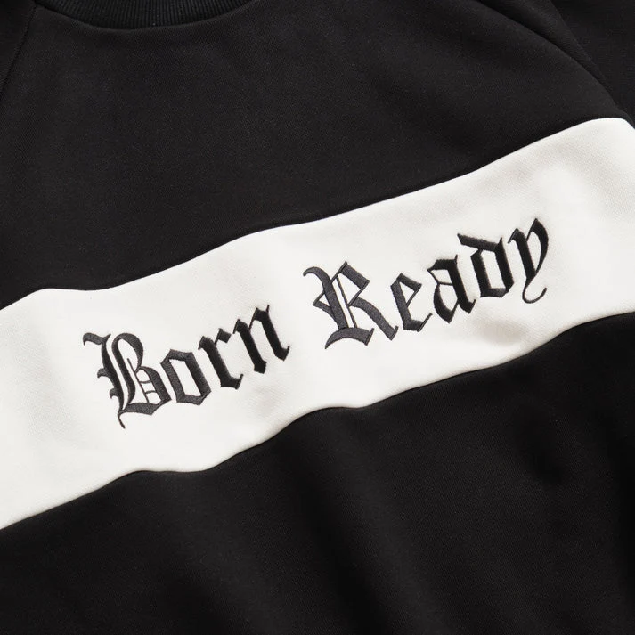 REBELLIOUS BEHAVIOR BORN READY CREW NECK SWEATER (BLACK)