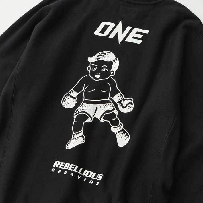 REBELLIOUS BEHAVIOR ONE x RBLS CREW NECK SWEATER