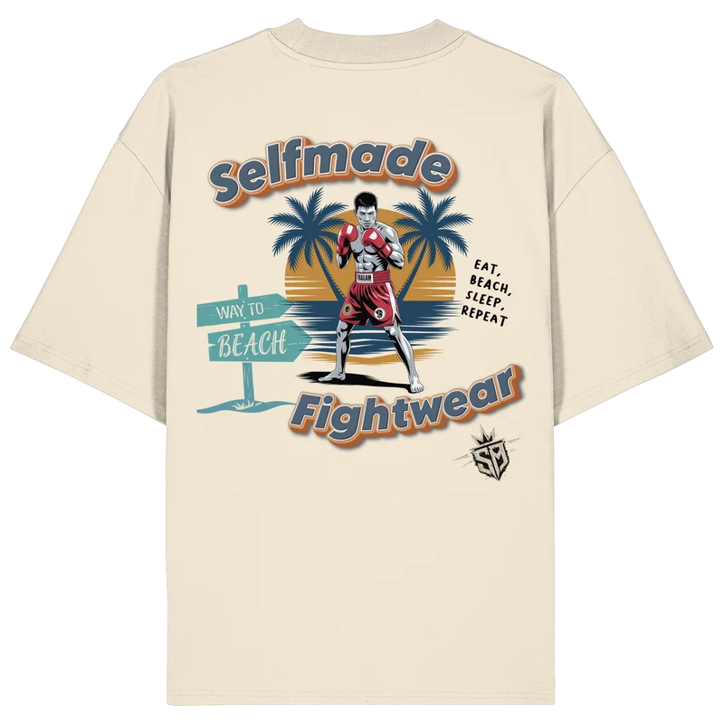 Beach Feeling Gold Muaythai No13 - Organic Oversize Shirt