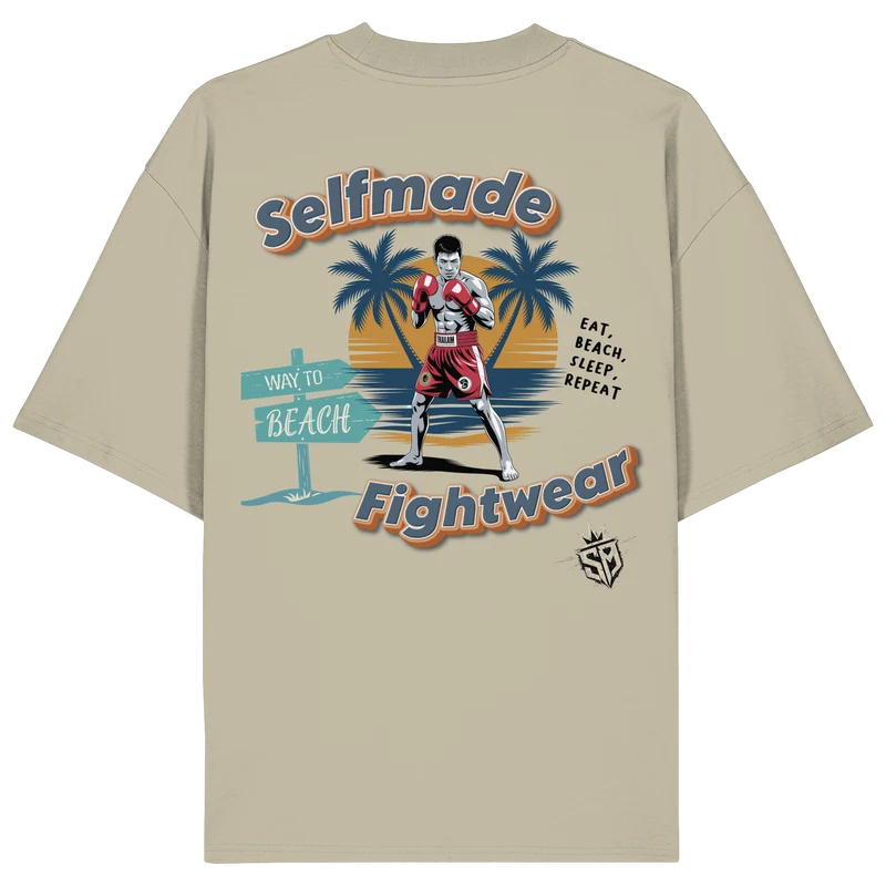 Beach Feeling Gold Muaythai No13 - Organic Oversize Shirt