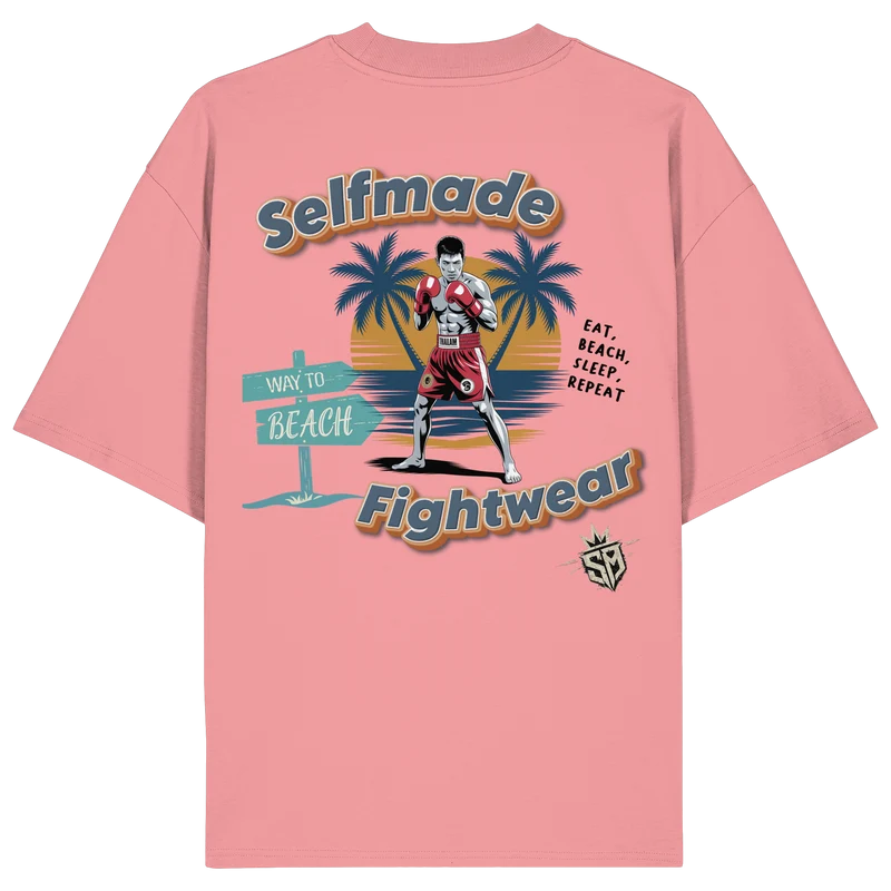 Beach Feeling Gold Muaythai No13 - Organic Oversize Shirt