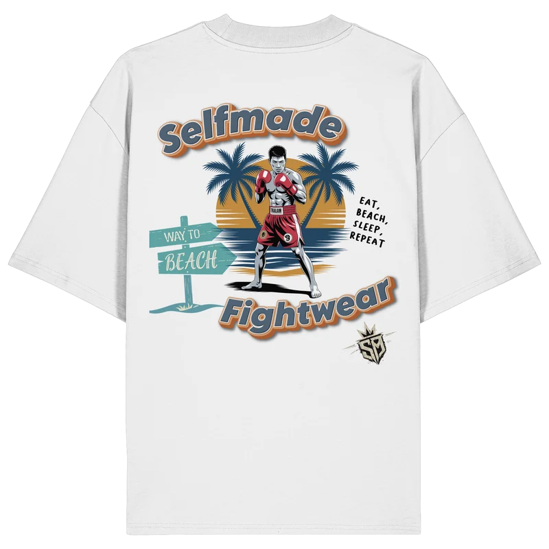 Beach Feeling Gold Muaythai No13 - Organic Oversize Shirt