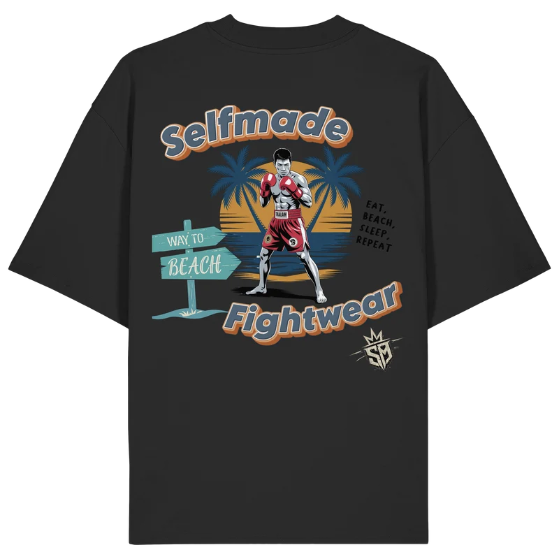 Beach Feeling Gold Muaythai No13 - Organic Oversize Shirt