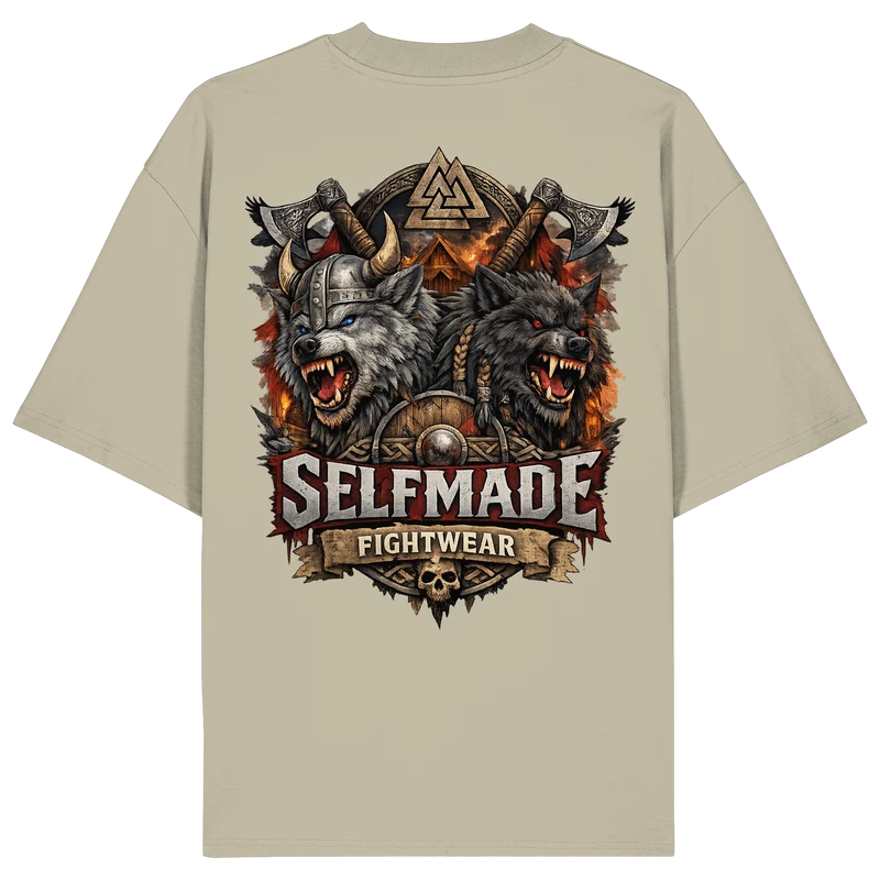 Walhalla Wolf Animal No7 - Organic Oversize Shirt