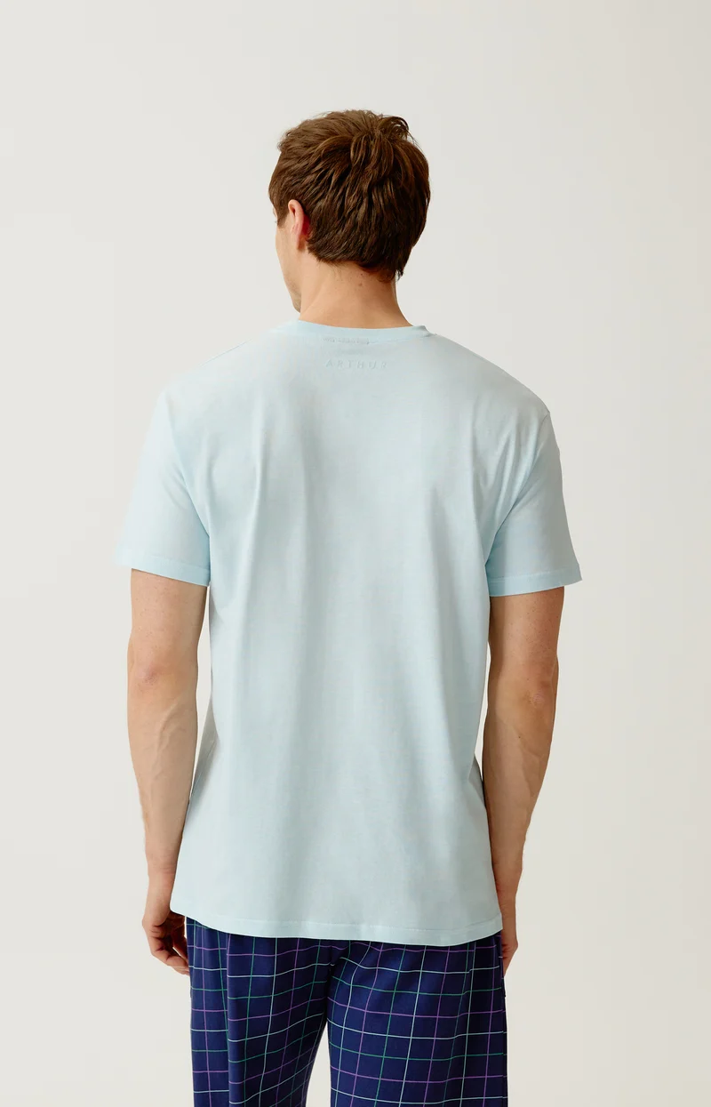 Tee-shirt en jersey de coton léger - Ciel