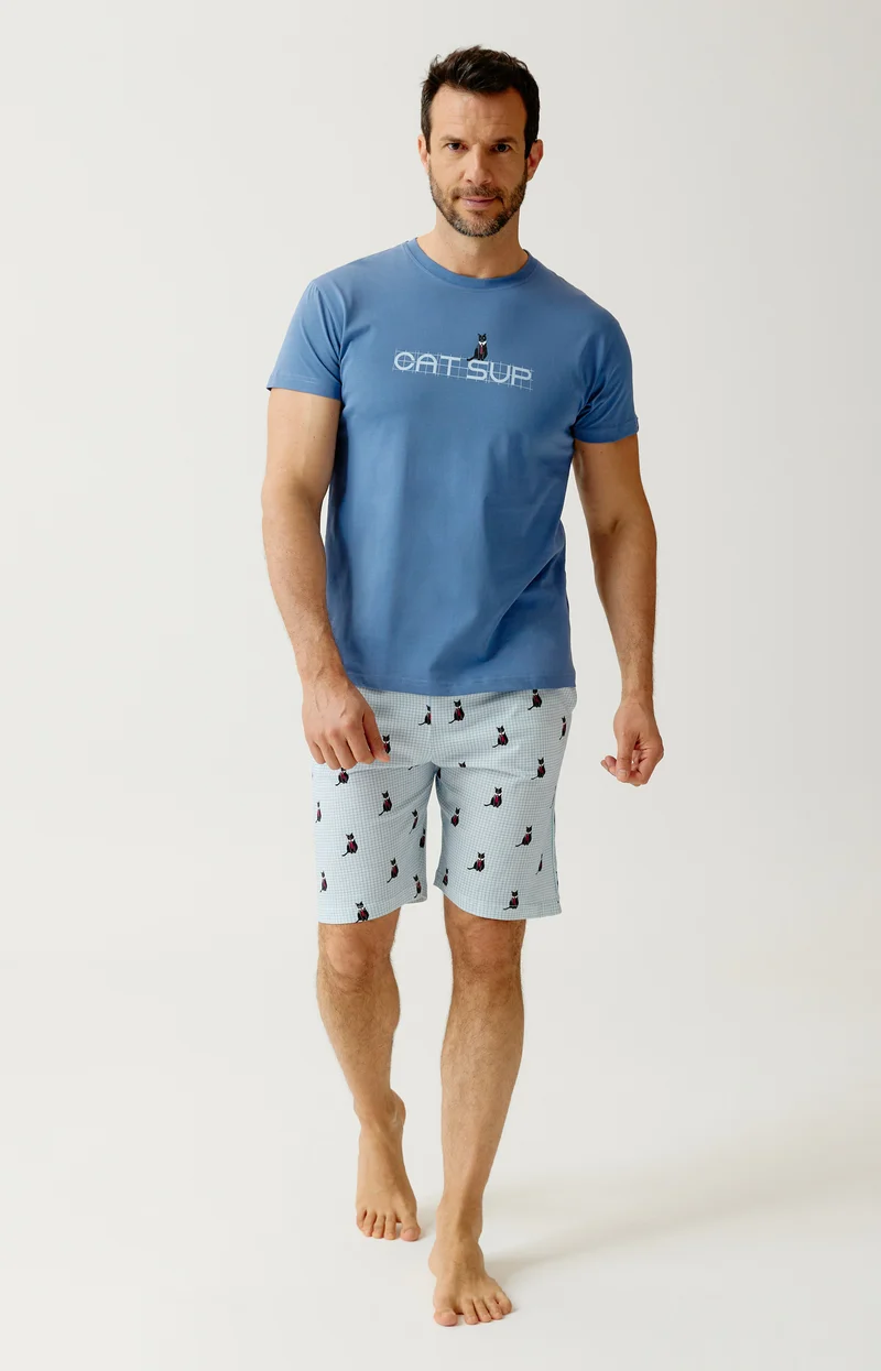Pyjashort en jersey de coton léger - Cat sup