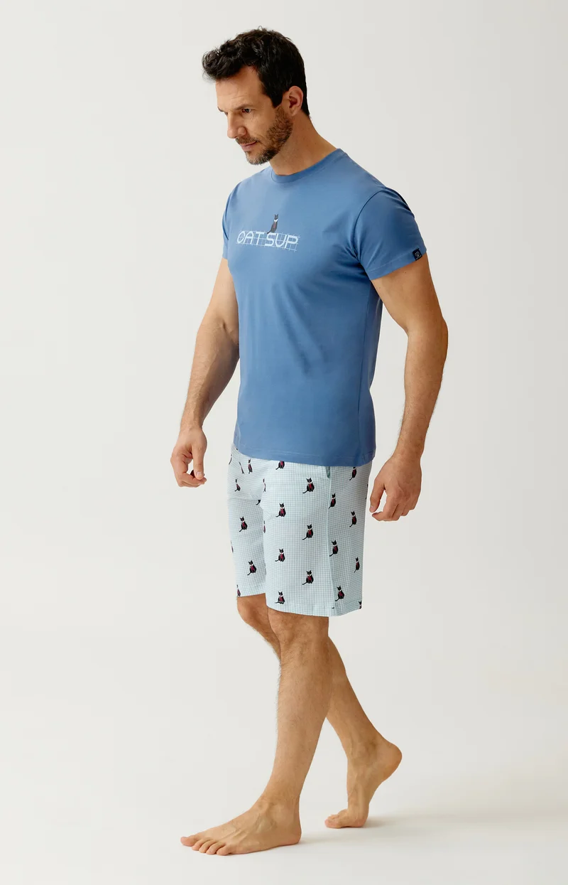 Pyjashort en jersey de coton léger - Cat sup