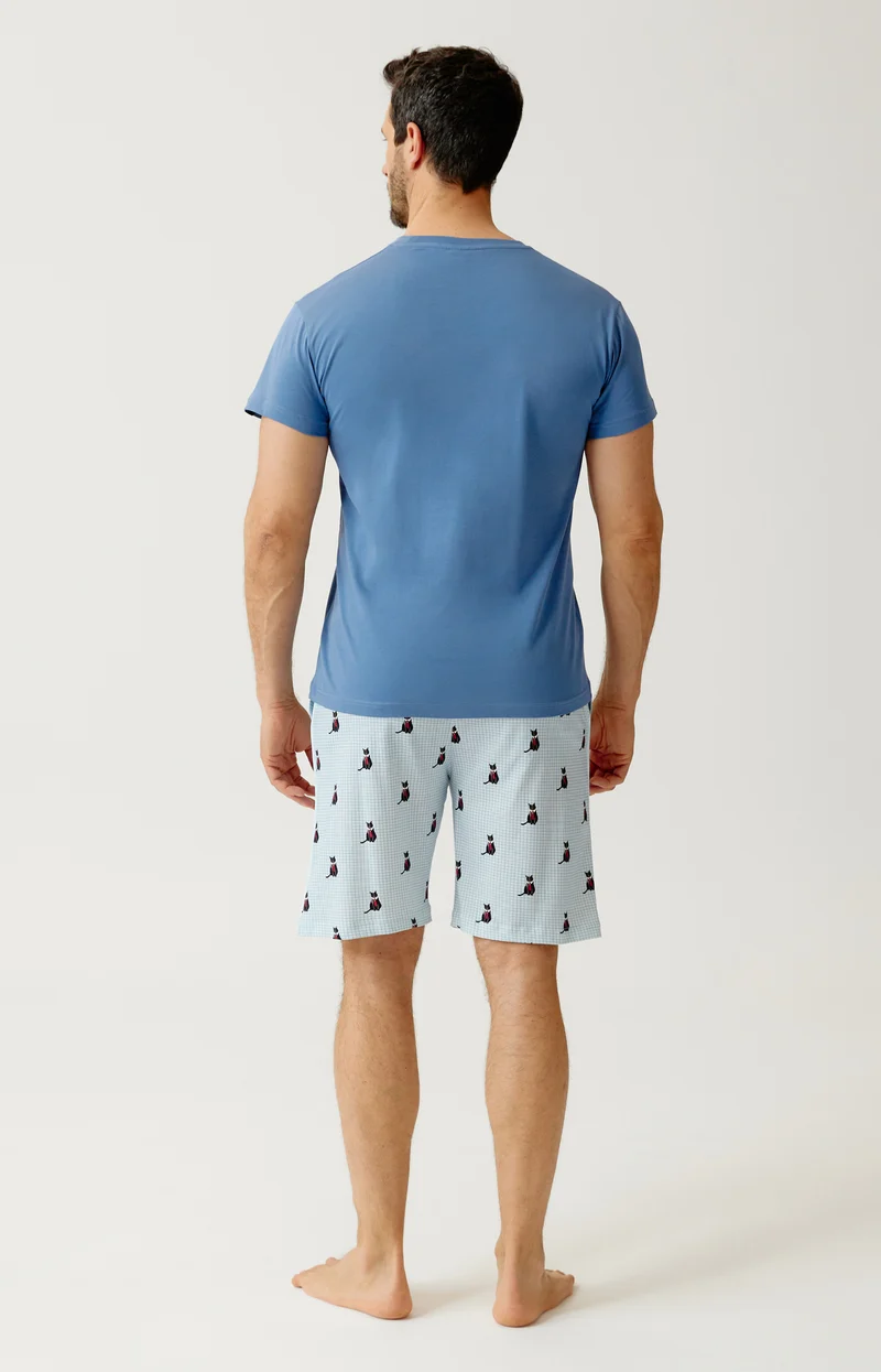 Pyjashort en jersey de coton léger - Cat sup